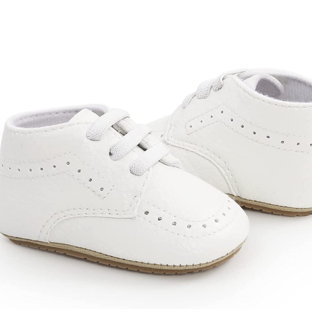 White Baby Boy Shoes Baptism Christening Outfit Crib Shoes Birthday Wedding
